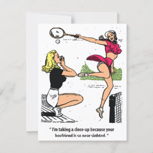 Mooie tennisspeler, Humor, Vintage Briefkaart