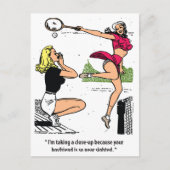 Mooie tennisspeler, Humor, Vintage Briefkaart (Voorkant)
