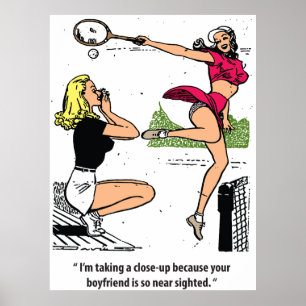 Mooie tennisspeler, Humor, Vintage Poster