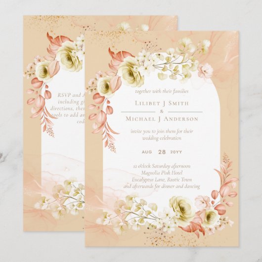 Mooie Terracotta Floral Wedding (Voorkant / Achterkant)