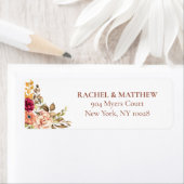 Mooie Terracotta Waterverf Floral retour adres Etiket (Insitu)