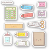 Mooie terug-naar-school-benodigdheden set sticker (Voorkant)