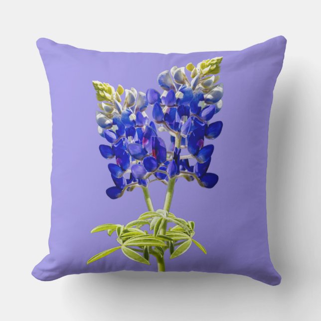 Mooie Texas Bluebonnets op Lavender, Pillow Kussen (Voorkant)