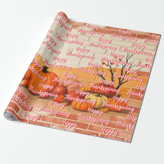 Mooie Thanksgiving Herfst Cadeaupapier (Uitgerold)
