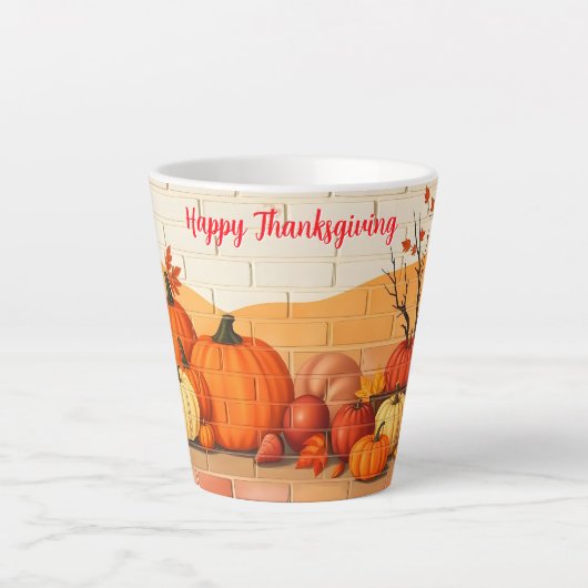 Mooie Thanksgiving Herfst Latte Mok (Voorkant)