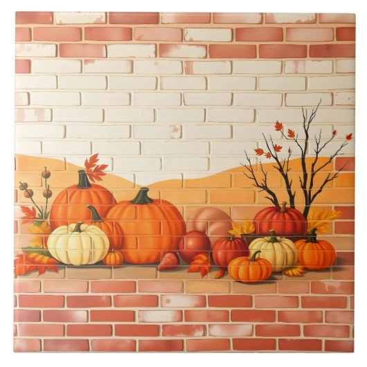 Mooie Thanksgiving Herfst Tegeltje (Voorkant)