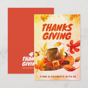 Mooie Thanksgiving met Pet en bladeren Herfst Bedankkaart
