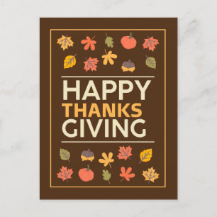 Mooie Thanksgiving met pompoen en lederen Herfst Feestdagenkaart