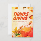 Mooie Thanksgiving met Turkije en Leaves Herfst  Bedankkaart (Voorkant)