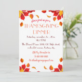 Mooie Thanksgiving najaar verlaat uitnodiging (Staand voorkant)