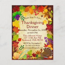 Mooie Thanksgiving-oogst Briefkaart