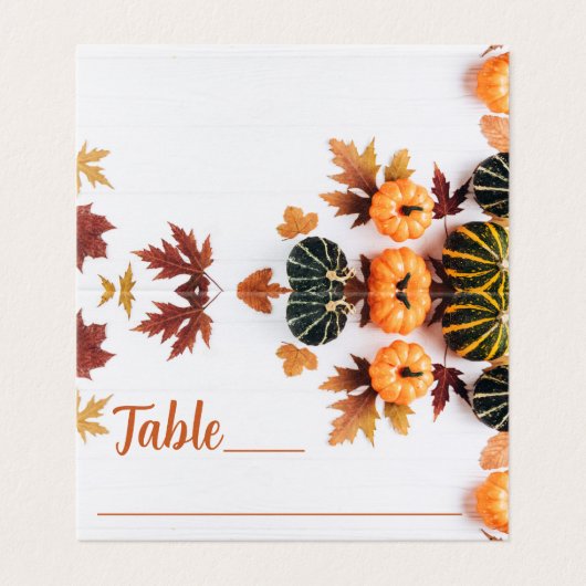 Mooie Thanksgiving Party Pumpkins Place Card Kaart (Buitenkant ongevouwen)