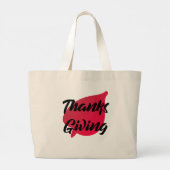 Mooie Thanksgiving Typografie op Leaf Grote Tote Bag (Achterkant)