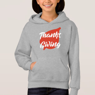 Mooie Thanksgiving Typografie op Leaf Hoodie