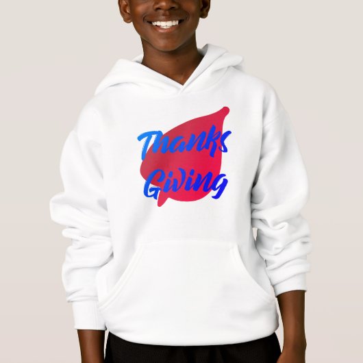 Mooie Thanksgiving Typografie op Leaf Hoodie (Voorkant)