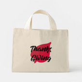 Mooie Thanksgiving Typografie op Leaf Mini Tote Bag (Achterkant)