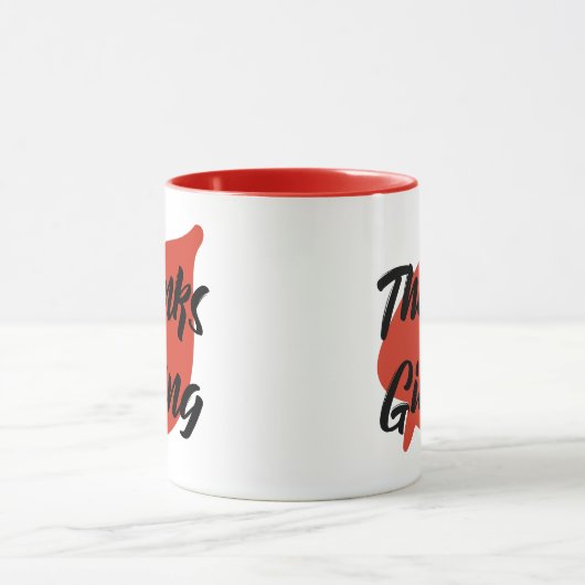 Mooie Thanksgiving Typografie op Leaf Mok (Midden)