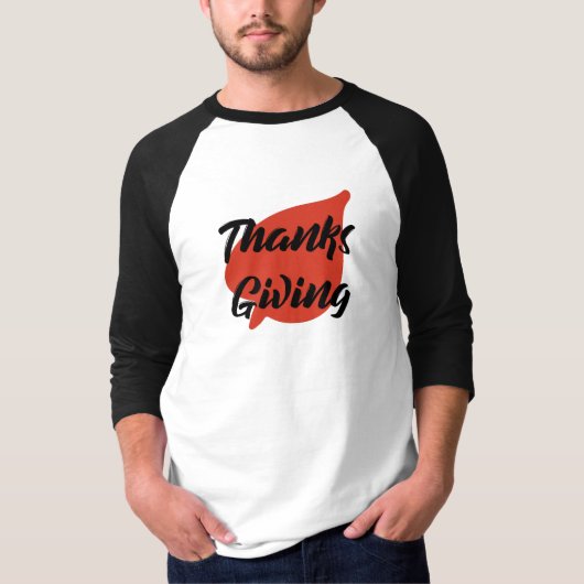 Mooie Thanksgiving Typografie op Leaf T-shirt (Voorkant)