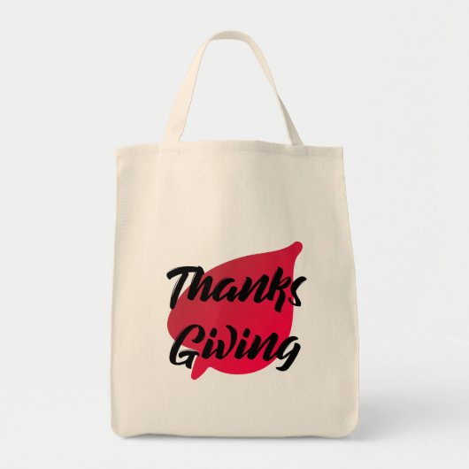 Mooie Thanksgiving Typografie op Leaf Tote Bag (Voorkant)
