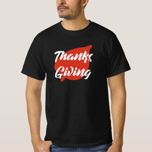 Mooie Thanksgiving van tekst Typografie op leder T T-shirt (Voorkant)