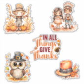 Mooie Thanksgiving-waterverfstickers Sticker (Voorkant)