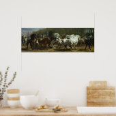 Mooie "The Horse Fair" van Rosa Bonfeur Poster (Keuken)