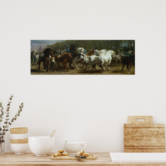 Mooie "The Horse Fair" van Rosa Bonfeur Poster (Keuken)