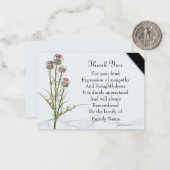 Mooie Thistle Flower Dank je Notitiekaartje (Voorkant / Achterkant in situ)