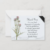 Mooie Thistle Flower Dank je Notitiekaartje (Voorkant)