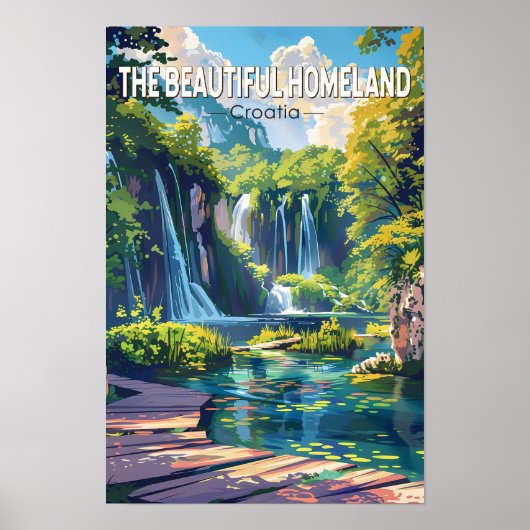 Mooie thuisland Kroatië Plitvicemeren Poster (Voorkant)