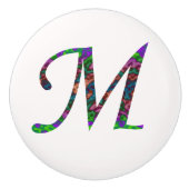Mooie Tie Dye Letter M Monogram Keramische Knop (Voorkant)