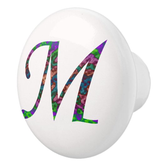 Mooie Tie Dye Letter M Monogram Keramische Knop (Rechts)