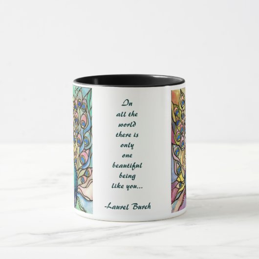 Mooie Tiffany Peacock Mok Fine Art (Midden)