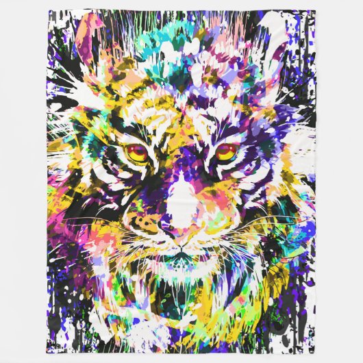 Mooie Tiger Fleece Blanket | Oranje tijger (Voorkant)