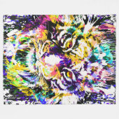 Mooie Tiger Fleece Blanket | Oranje tijger (Voorkant (Horizontaal))