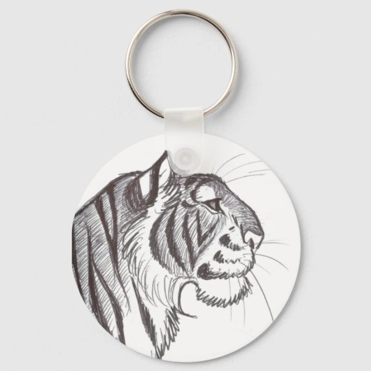 Mooie Tiger-sleutelhanger Sleutelhanger (Voorkant)