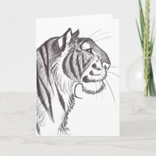 Mooie Tiger tekening wenskaart Kaart
