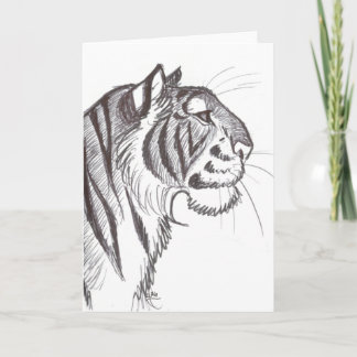 Mooie Tiger tekening wenskaart Kaart