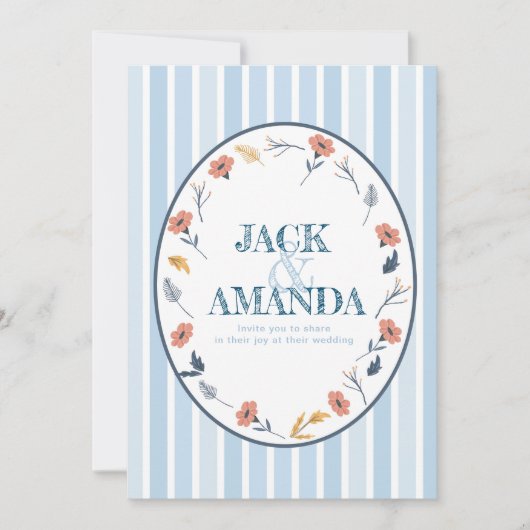 Mooie tijdloze bloemen bruiloft uitnodigingen (Voorkant)