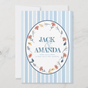 Mooie tijdloze bloemen bruiloft uitnodigingen