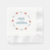 Mooie tijdloze bloemenbruiloft decor servetten (Voorkant)