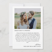 Mooie tijdloze minimalistische 2 foto's bruiloft bedankkaart (Achterkant)