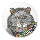 Mooie Tijger Deurknop - Keramisch Keramische Knop (Voorkant)