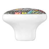 Mooie Tijger Deurknop - Keramisch Keramische Knop (Zijkant)