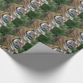 Mooie tijger die zijn neus laat vallen cadeaupapier (Hoek)