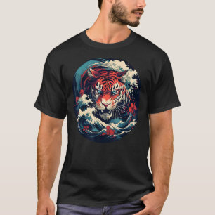 Mooie Tijger Gezicht in Japanse Stijl voor grote K T-shirt