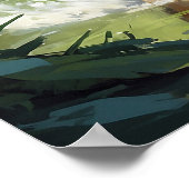 Mooie Tijger Hardlopen in het Oerwoud Schilderen Poster (Hoek)