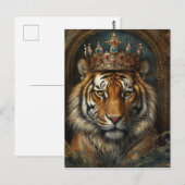 Mooie tijger in een kroon briefkaart (Voorkant / Achterkant)