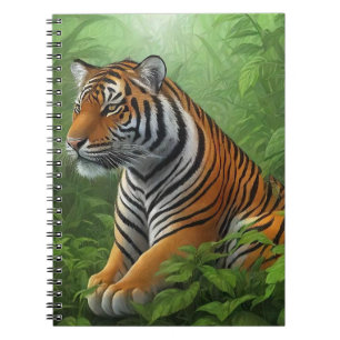 Mooie tijger in oerwoud notitieboek