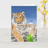 Mooie tijger kaart (Gele Bloem)